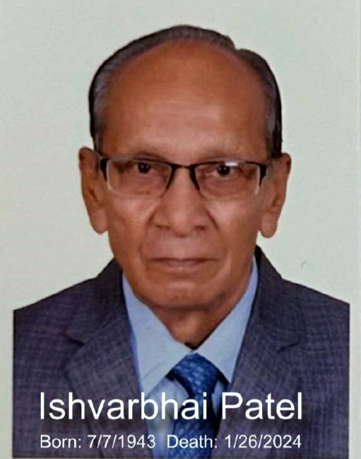 Obituary of Ishvarbhai Babubha Patel