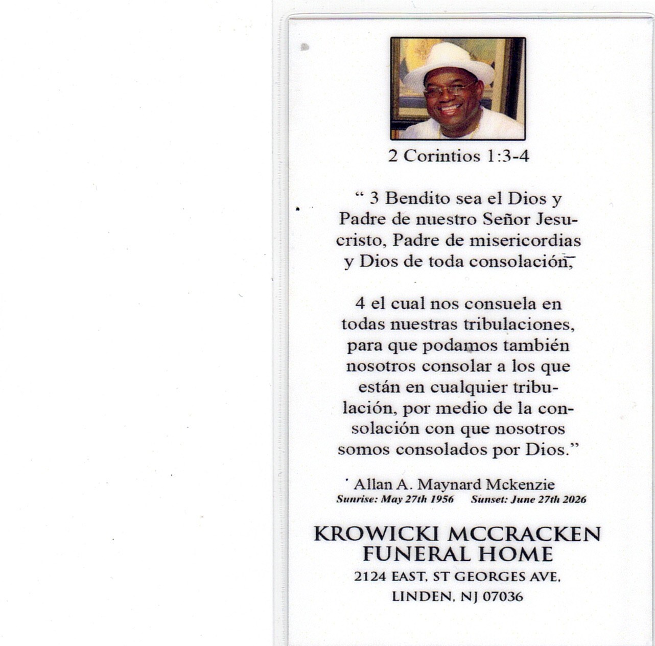 Obituary of Allan Augusto Maynard McKenzie