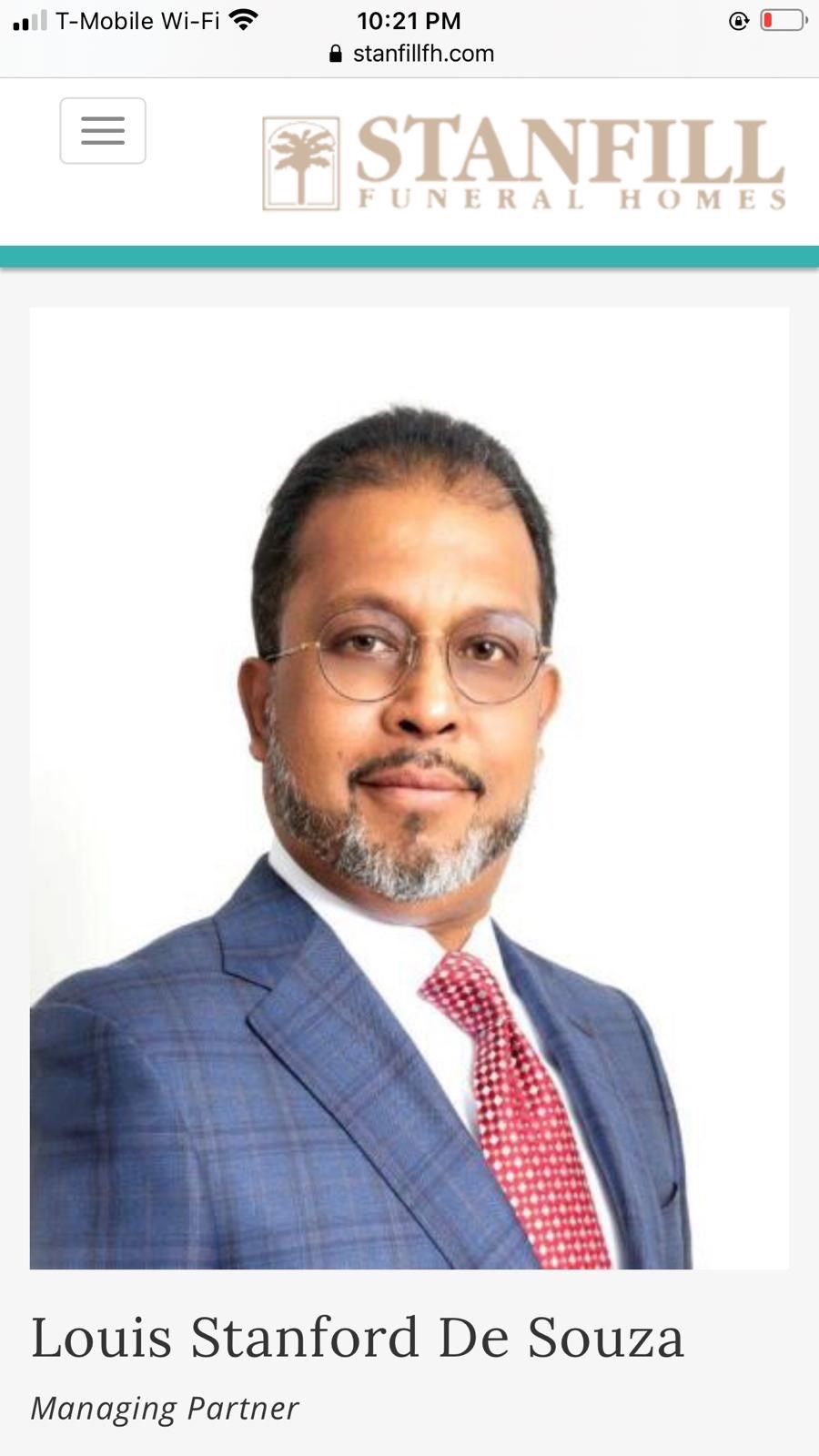 Obituary of Louis Stanford Desouza