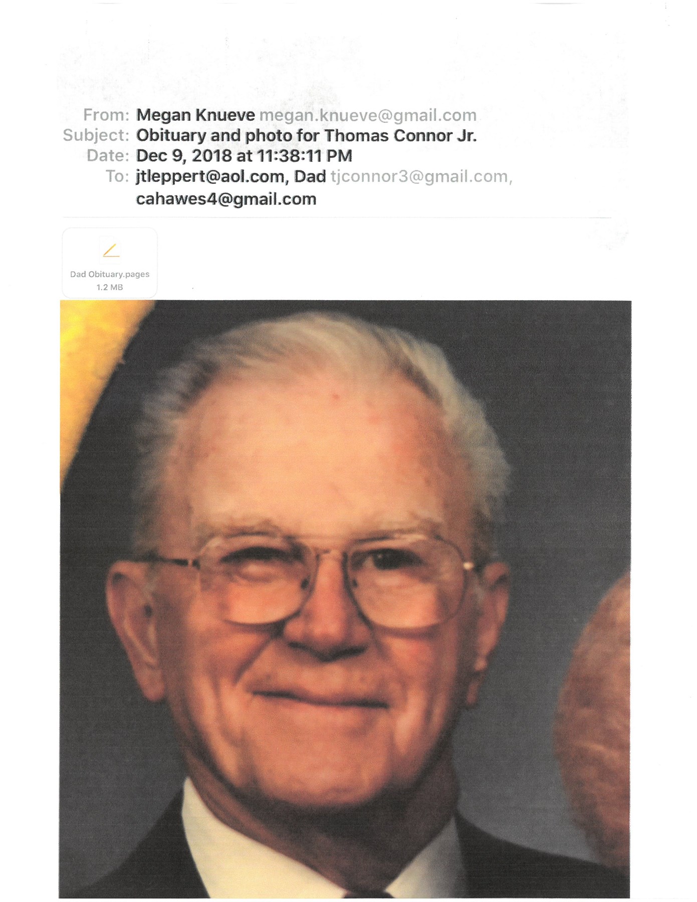 Obituary of Thomas J. Connor Jr.