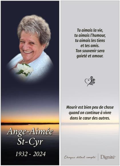 Obituary of Ange-Aimée St-Cyr