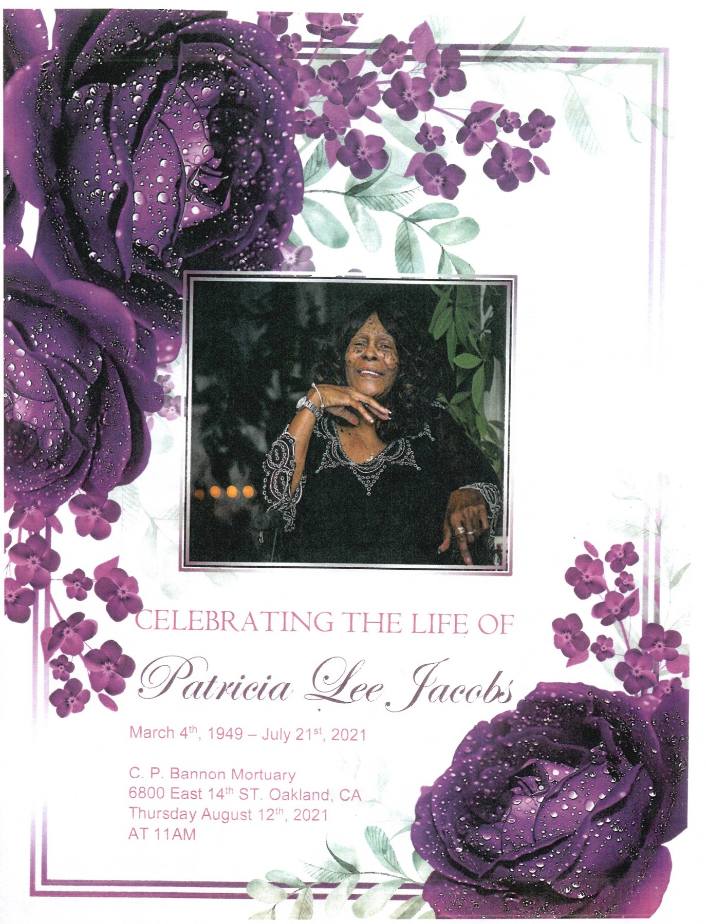 Obituary of Patricia Lee Jacobs