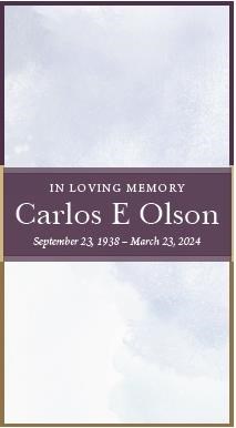 Obituary of Carlos E Olson