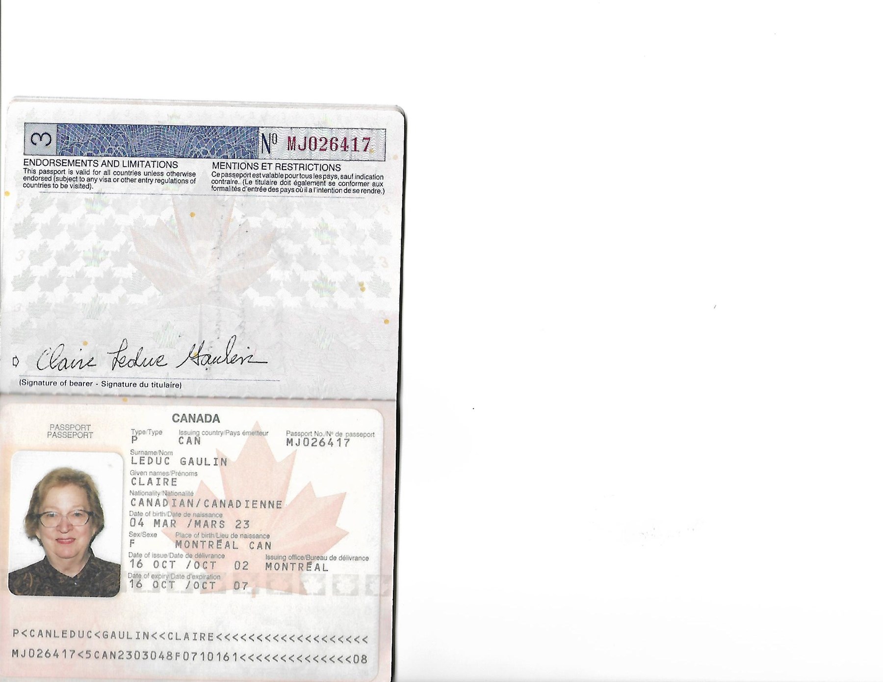 Obituary of Claire Leduc