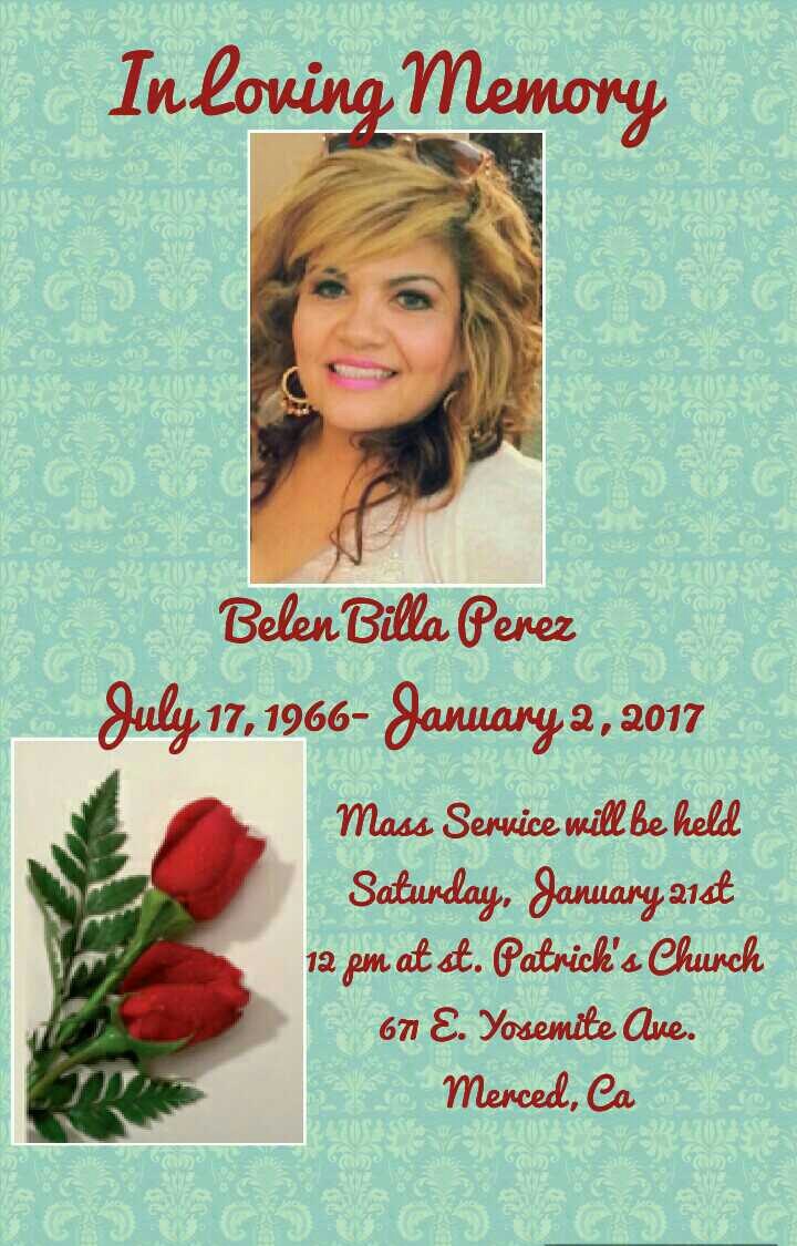 Obituary of Belen Billa Perez