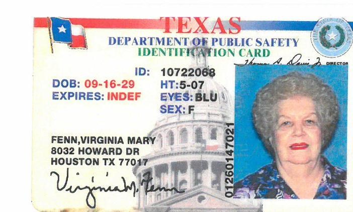 Obituary of Virginia Mary Fenn