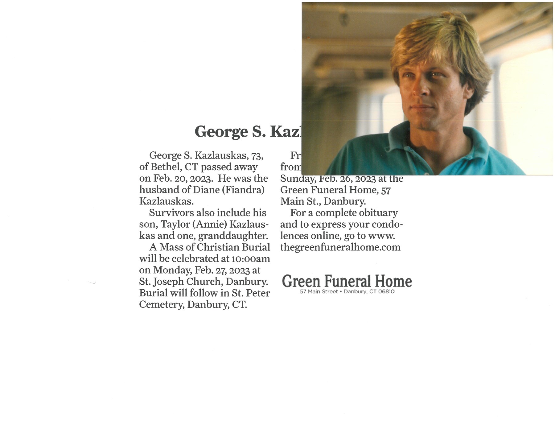 Obituary of George S. Kazlauskas