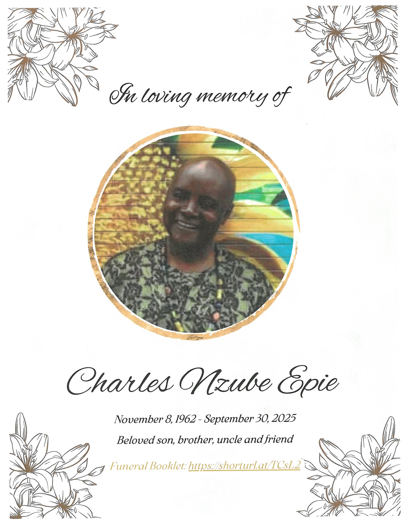 Obituario de Charles Epie Nzube