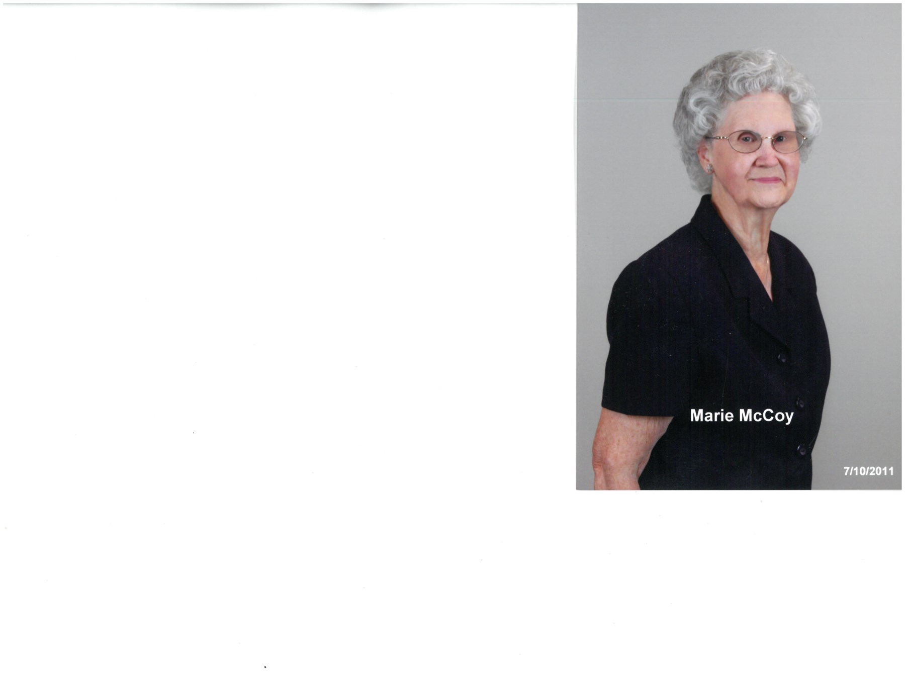 Obituary of Ada Marie McCoy