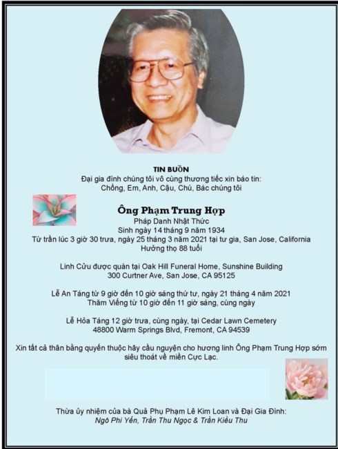Obituary of Hop Trung Pham