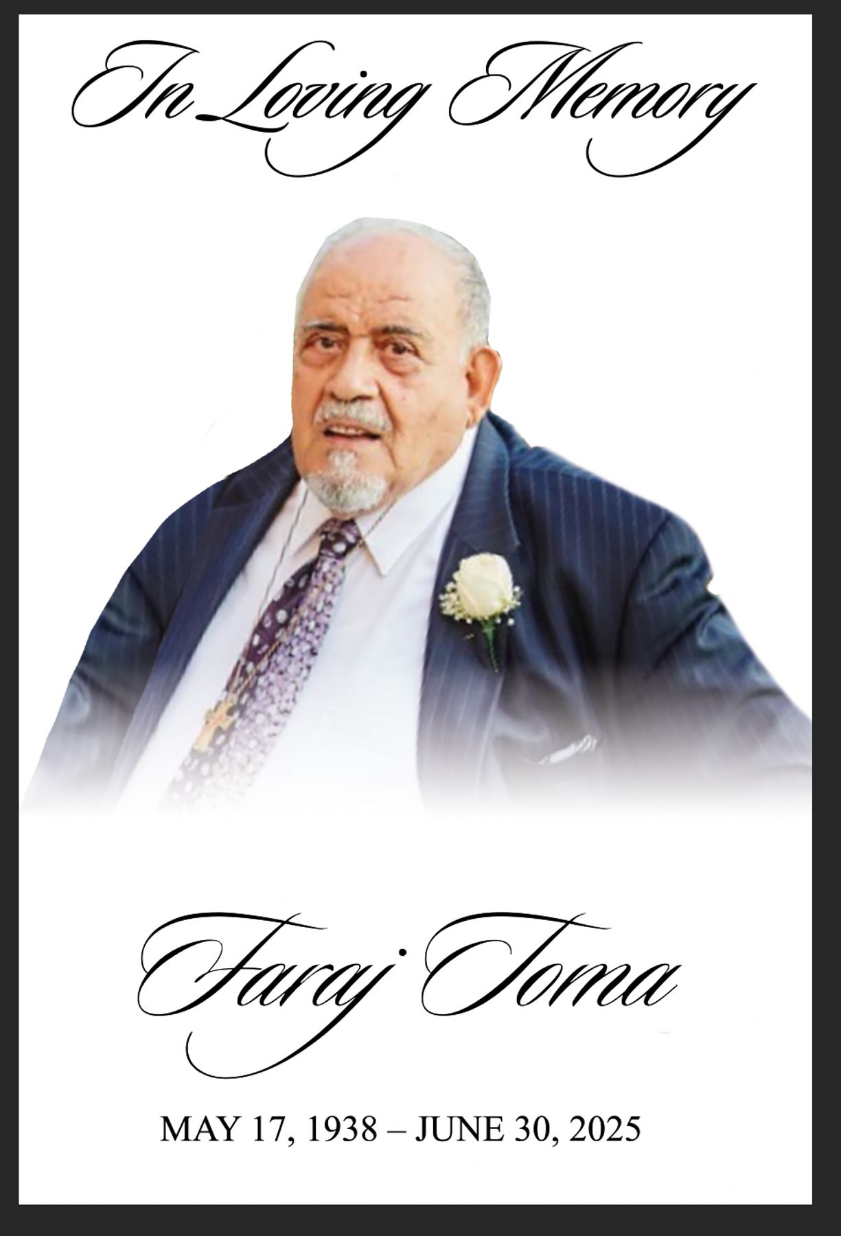 Obituario de Frank Toma