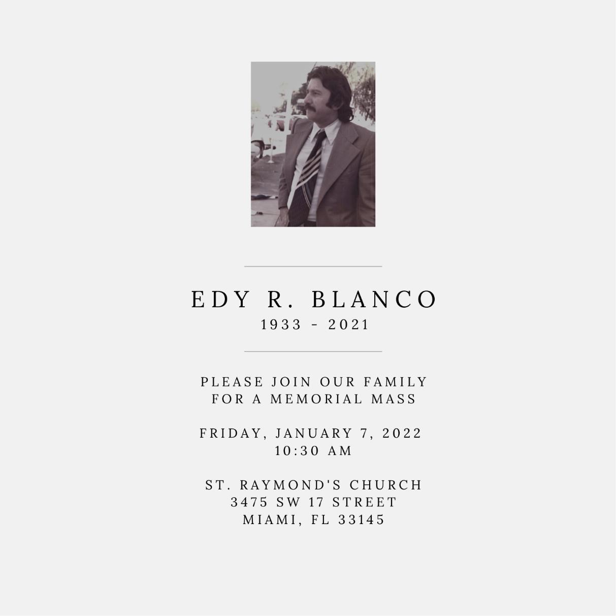 Obituary of Edy R. Blanco