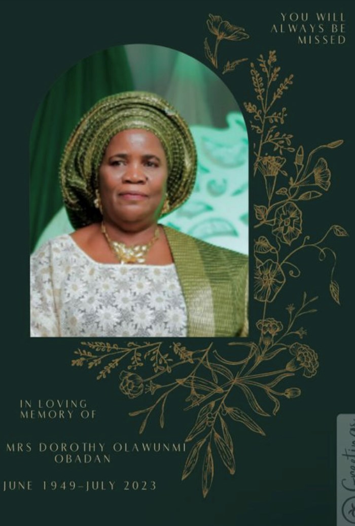 Obituary of Mrs. Olawunmi Dorothy Obadan