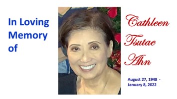 Obituary of Cathleen Tsutae Ahn