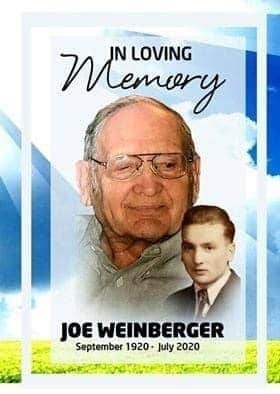 Avis de décès de Joseph Weinberger