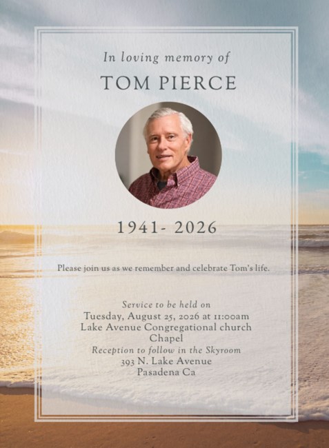 Obituary of Tom Arnold Pierce