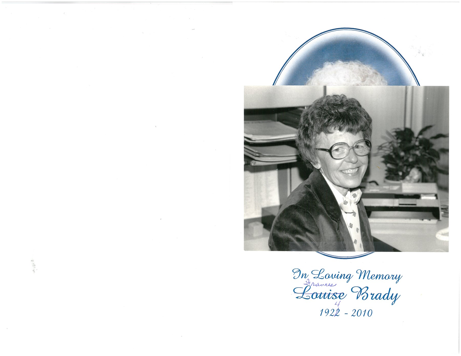 Obituary of Frances "Todd" Brady