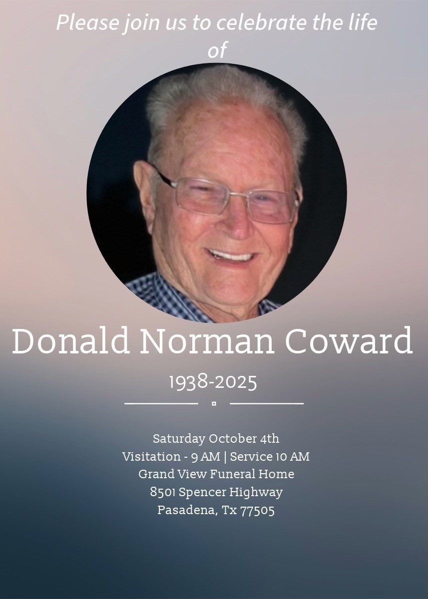 Avis de décès de Donald Coward