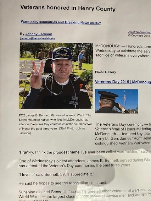 Obituary of James B. Bennett