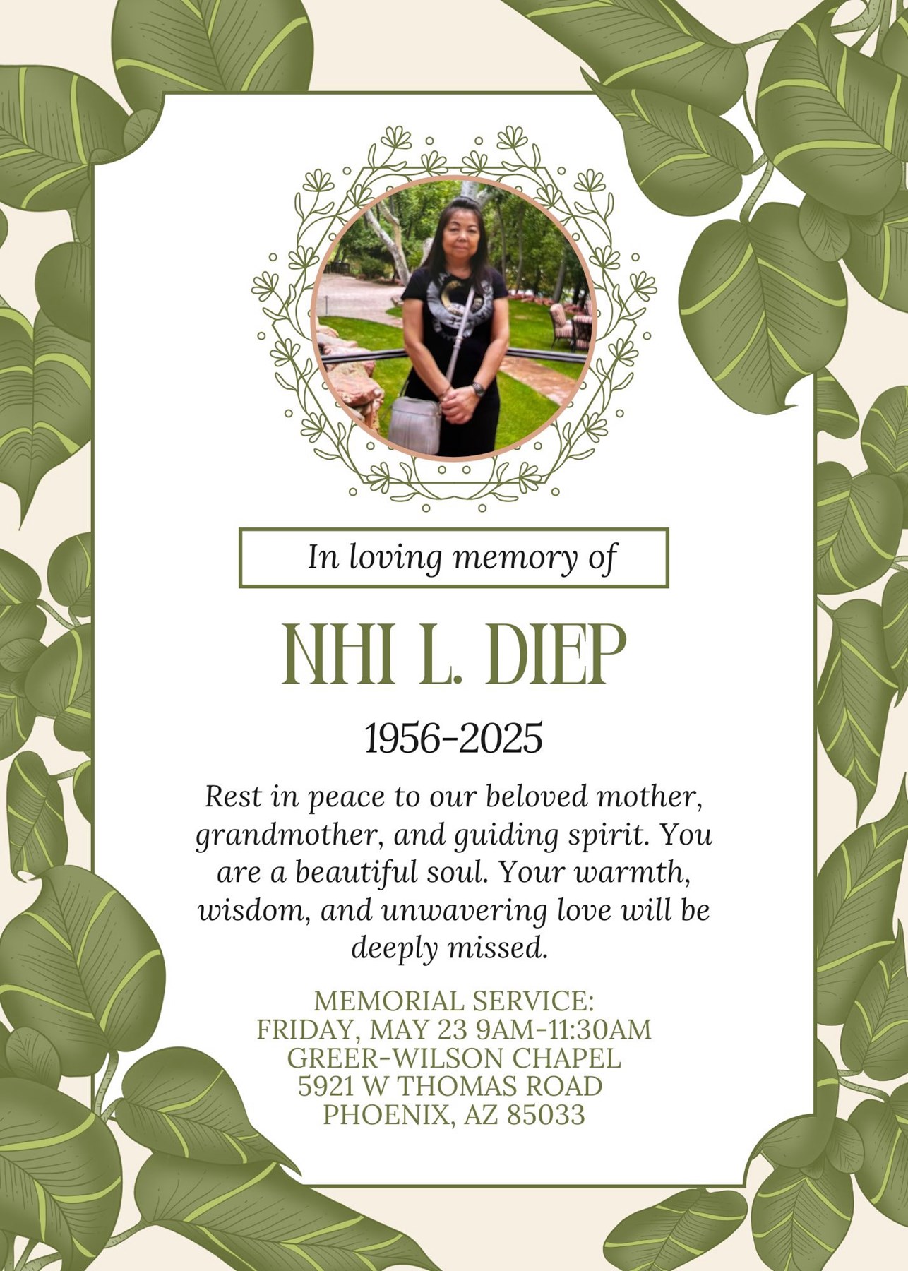 Obituary of Nhi L Diep