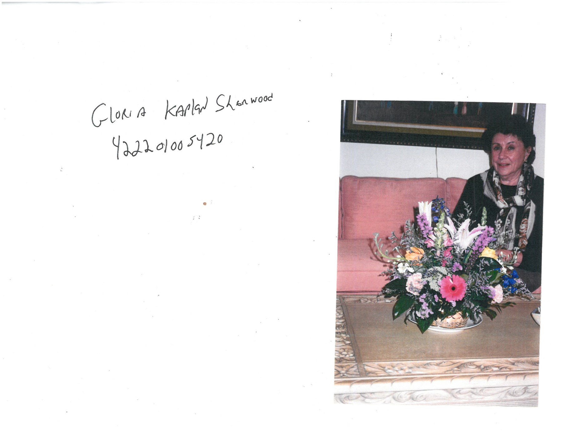 Obituary of Gloria Kaplan Sherwood