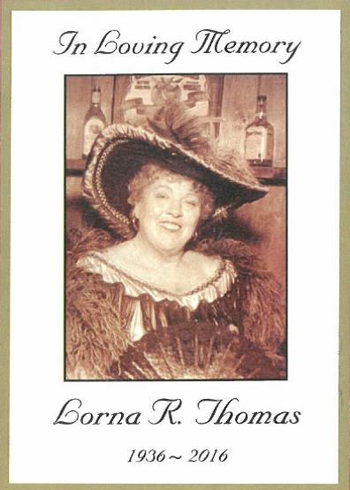 Obituary of Lorna Rae Thomas