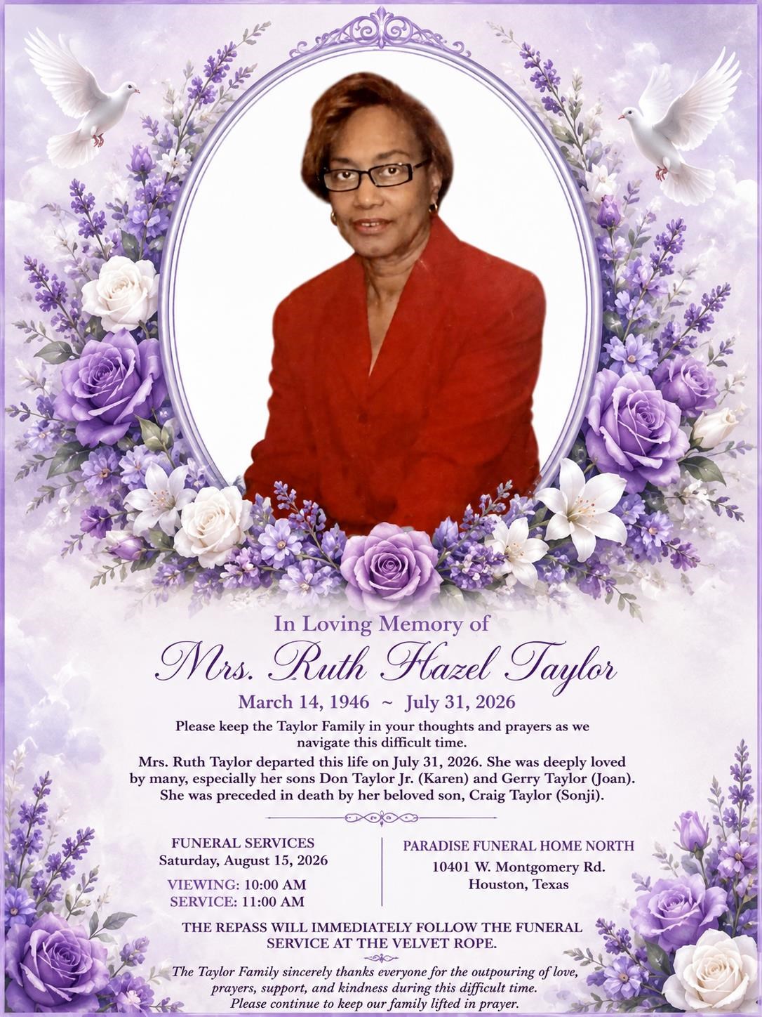 Obituary of Mrs. Ruth Hazel Taylor