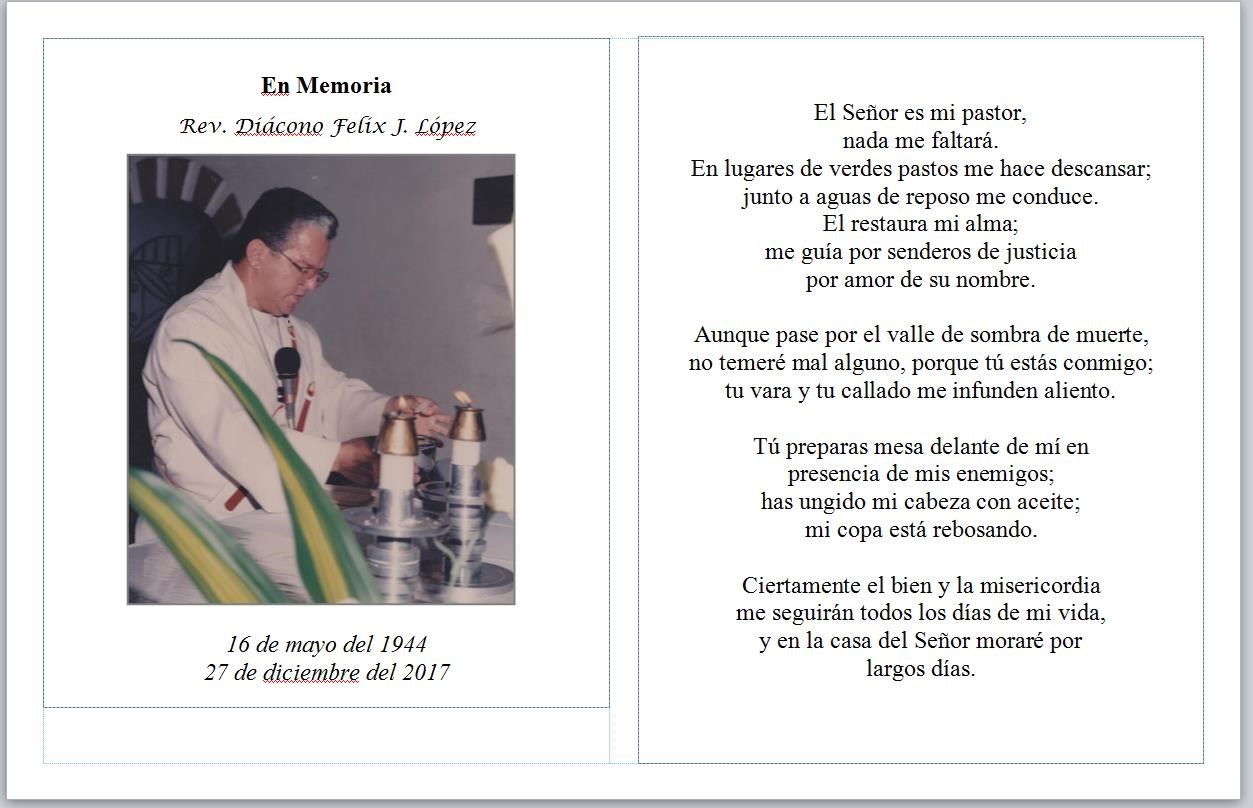 Obituary of Felix J Lopez