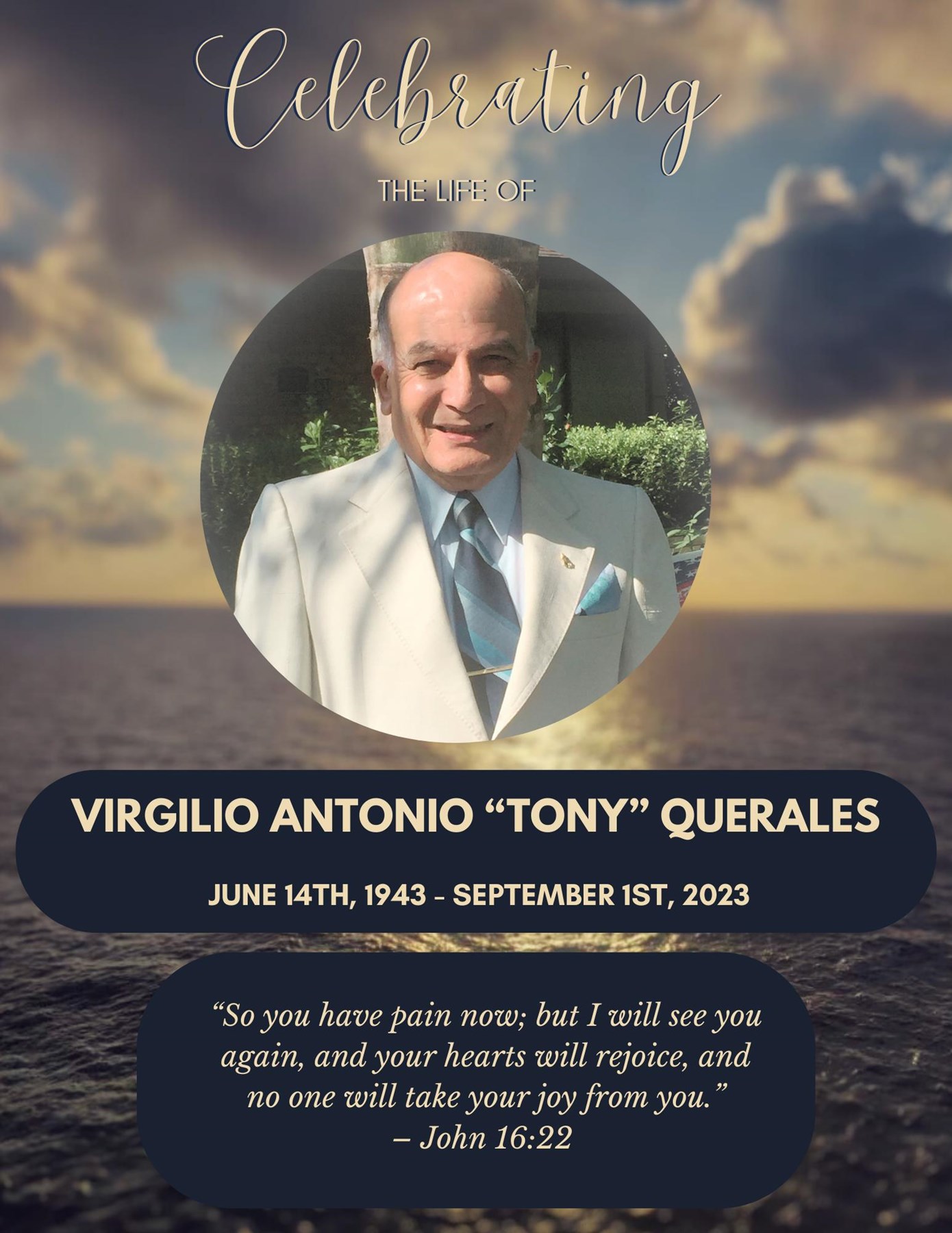 Avis de décès de Virgilio Antonio Querales