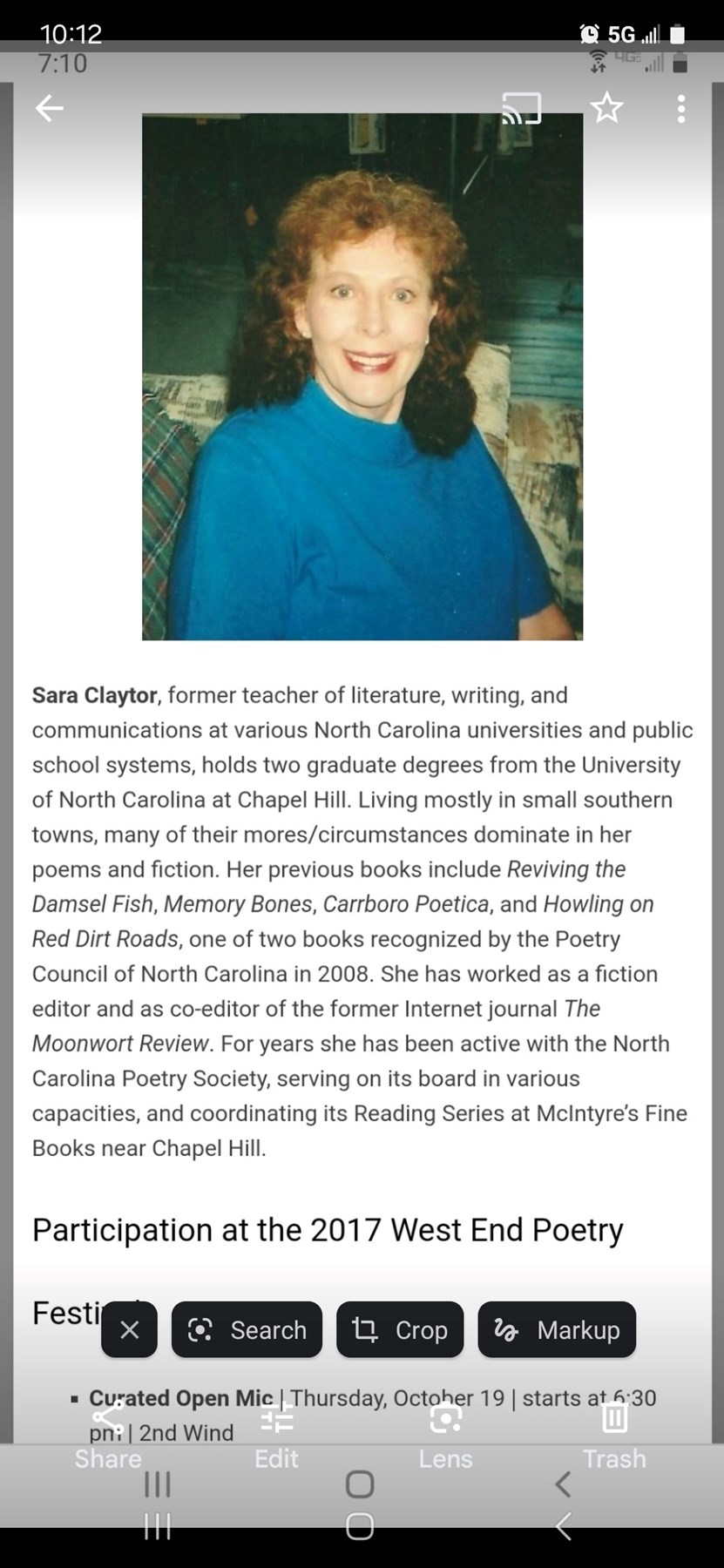 Obituary of Sara Eason Claytor