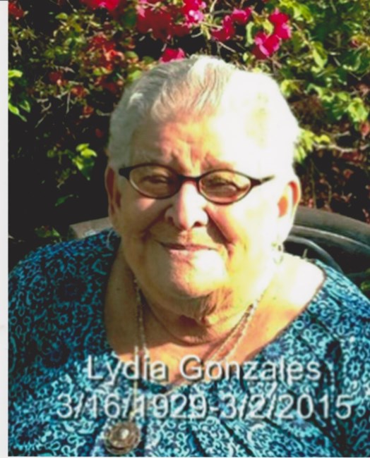 Obituary of Lydia Gonzales