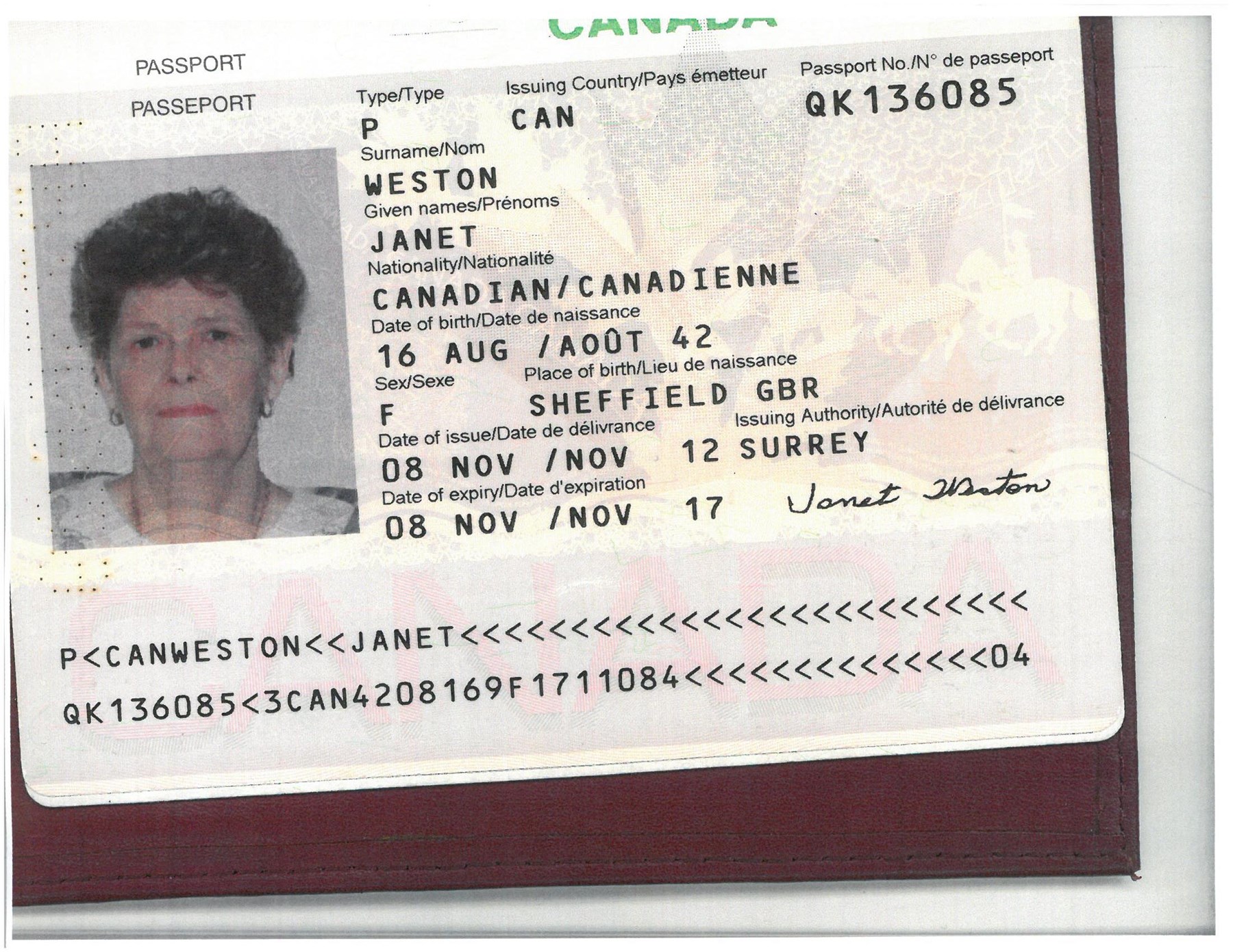 Obituary of Janet Weston