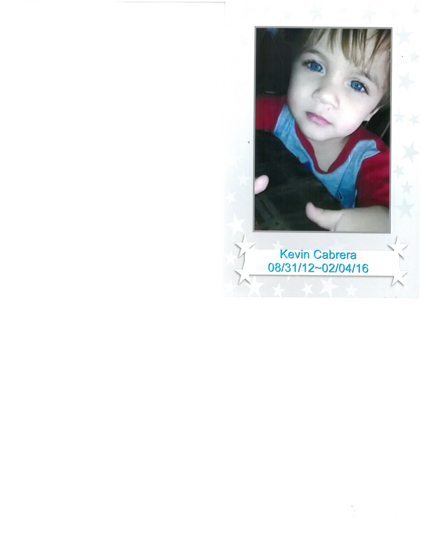 Obituary of Kevin Ramiro Cabrera