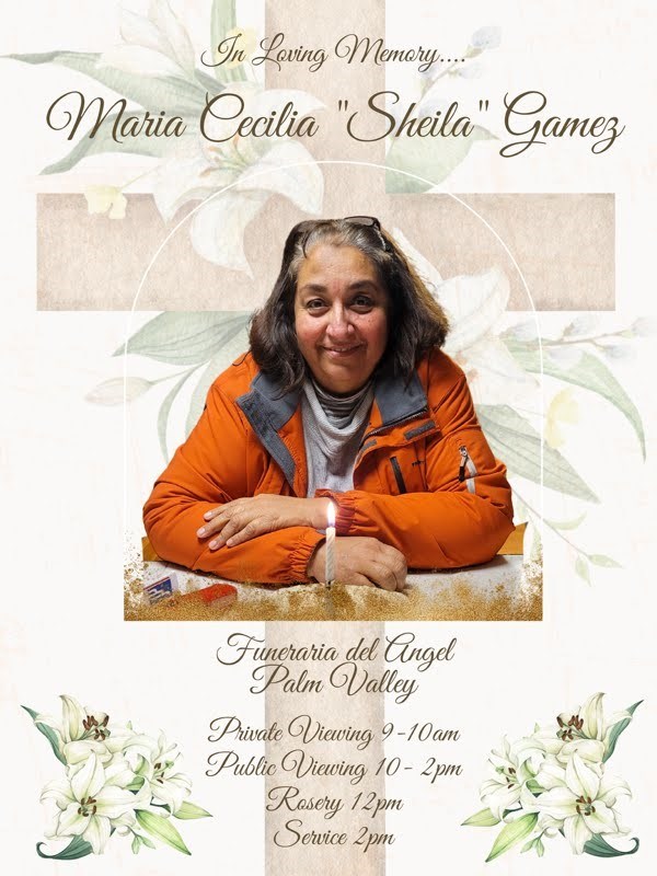 Avis de décès de Maria "Sheila" Cecilia Gamez