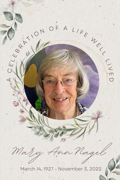 Obituary of Mary Ann Nagel