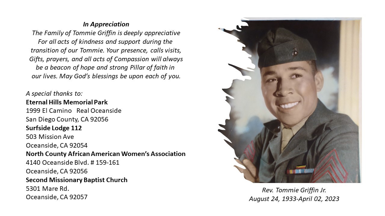 Obituary of Rev. Tommie Griffin Jr.