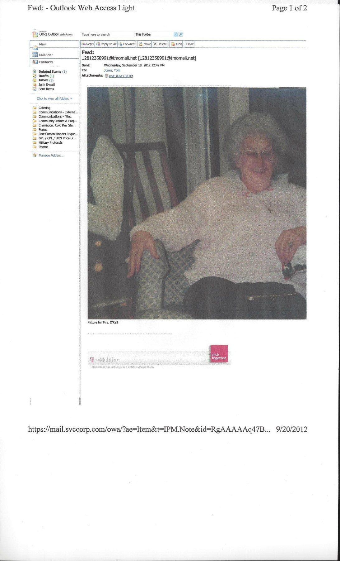 Obituary of Mrs. Ann "Brindisi" O'Rell