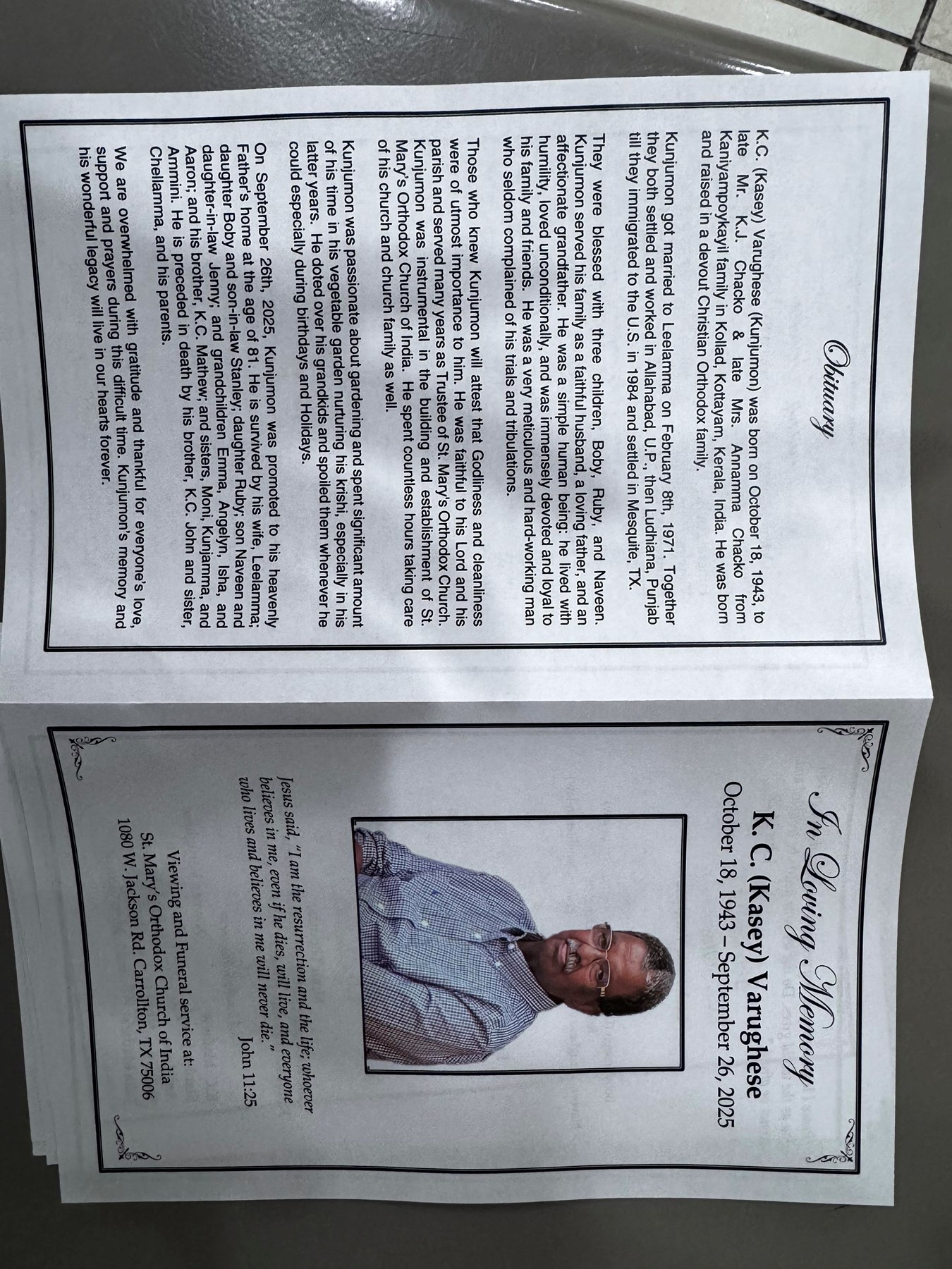 Obituary of Kasey Varughese